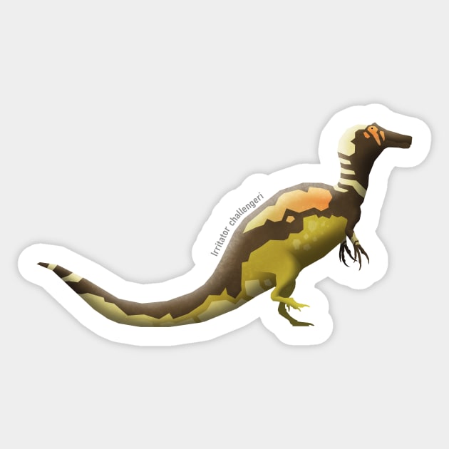 Irritator challengeri Sticker by I Draws Dinosaurs